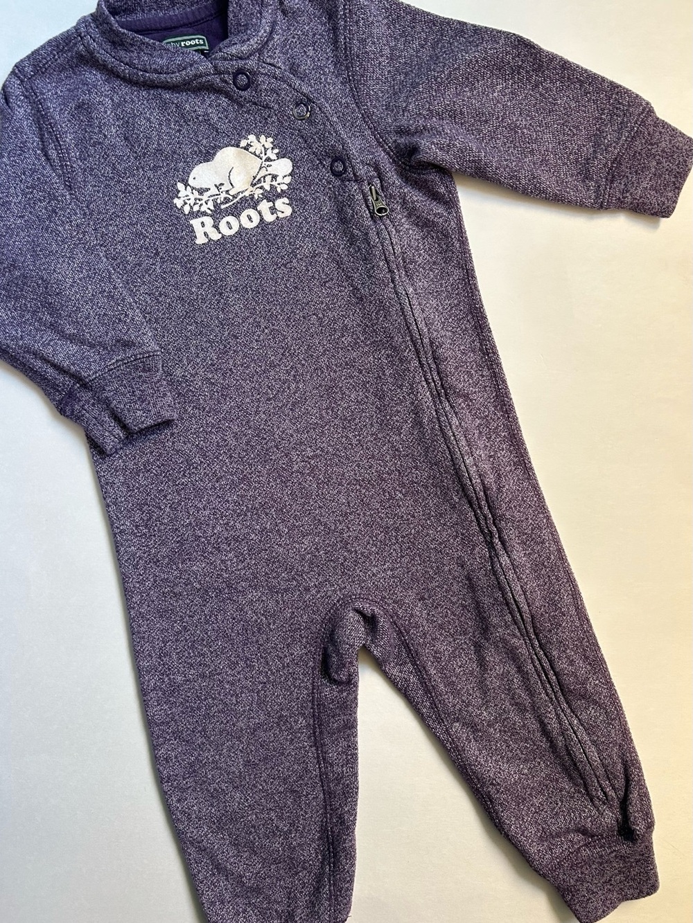 Roots Baby Purple Heathered One-Piece